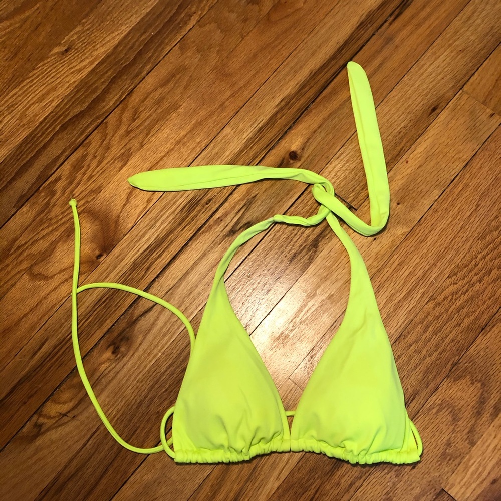 Neon green bikini top